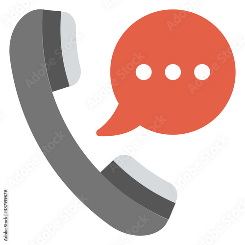 
Phone receiver with chat bubble representing telecommunication
