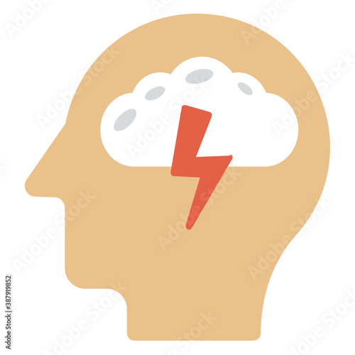 
Flat icon designed to present brainstorming
