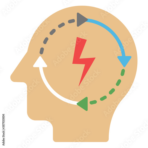 
Flat icon designed to present brainstorming
