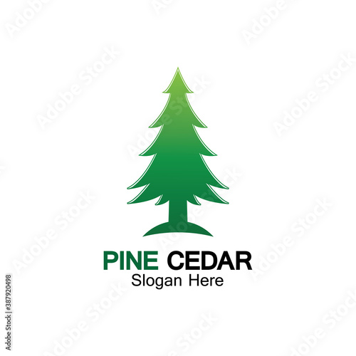 Cedar tree logo template vector icon design