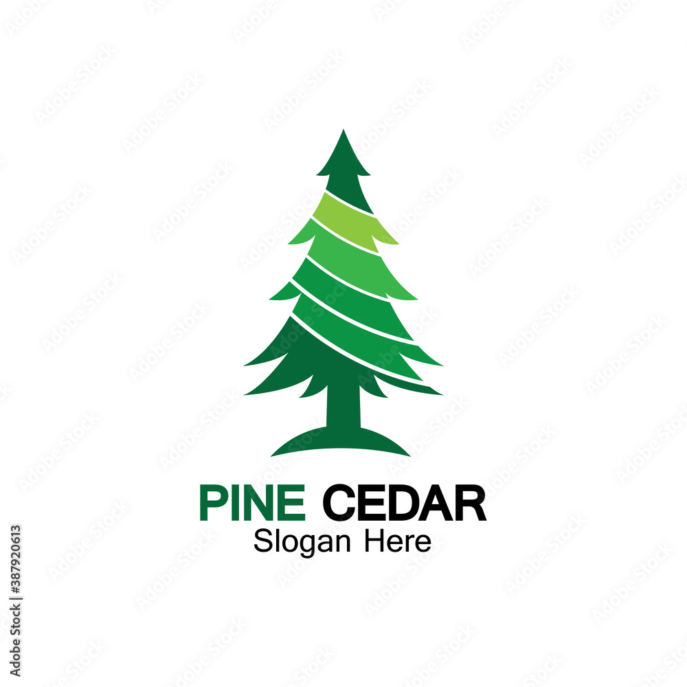 Cedar tree logo template vector icon design Cedar tree logo template vector icon design