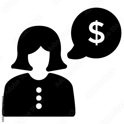 
A person with a speech sign indication spokesman, flat icon design
