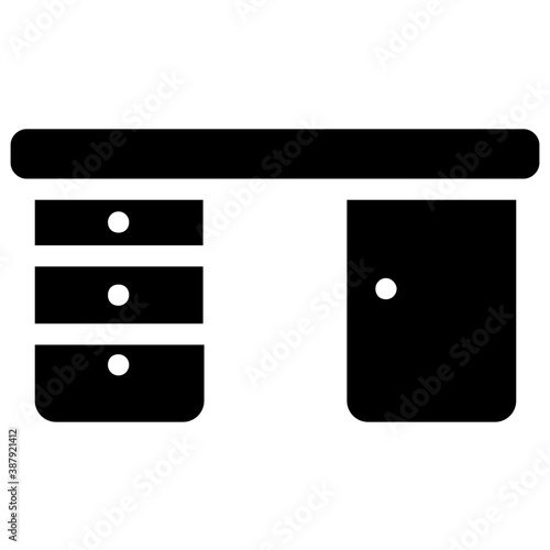 
An icon embedded with study lamp and monitor on office desk showing workplace concept
