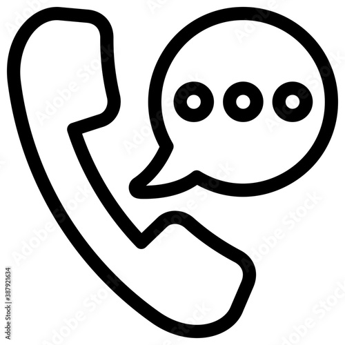 
Phone receiver with chat bubble representing telecommunication
