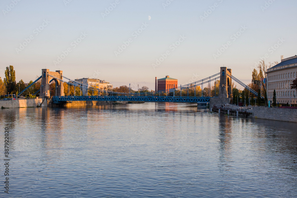 Grunwaldzki bridge in Wroclaw seen from a side.