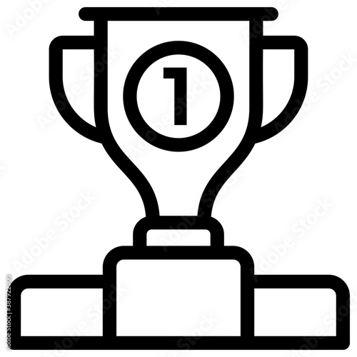 
A golden trophy over winners pedestal for first runner up
