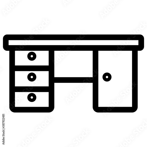 
An icon embedded with study lamp and monitor on office desk showing workplace concept
