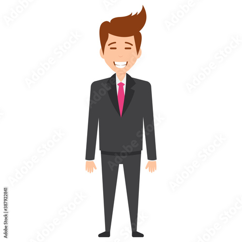 
A businessman avatar showing gesture of happiness 
