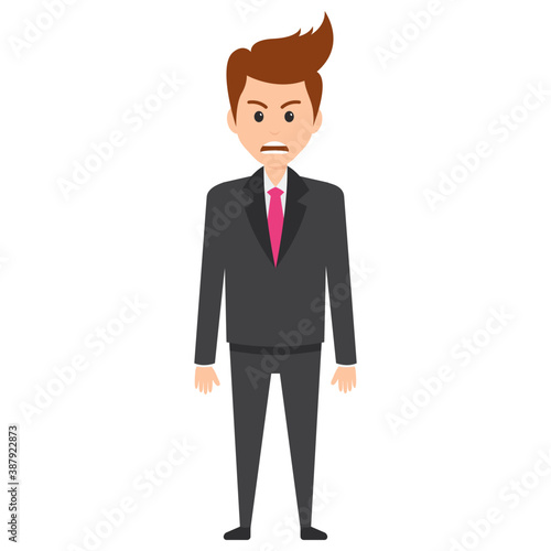 

A young business professional with anger expressions
