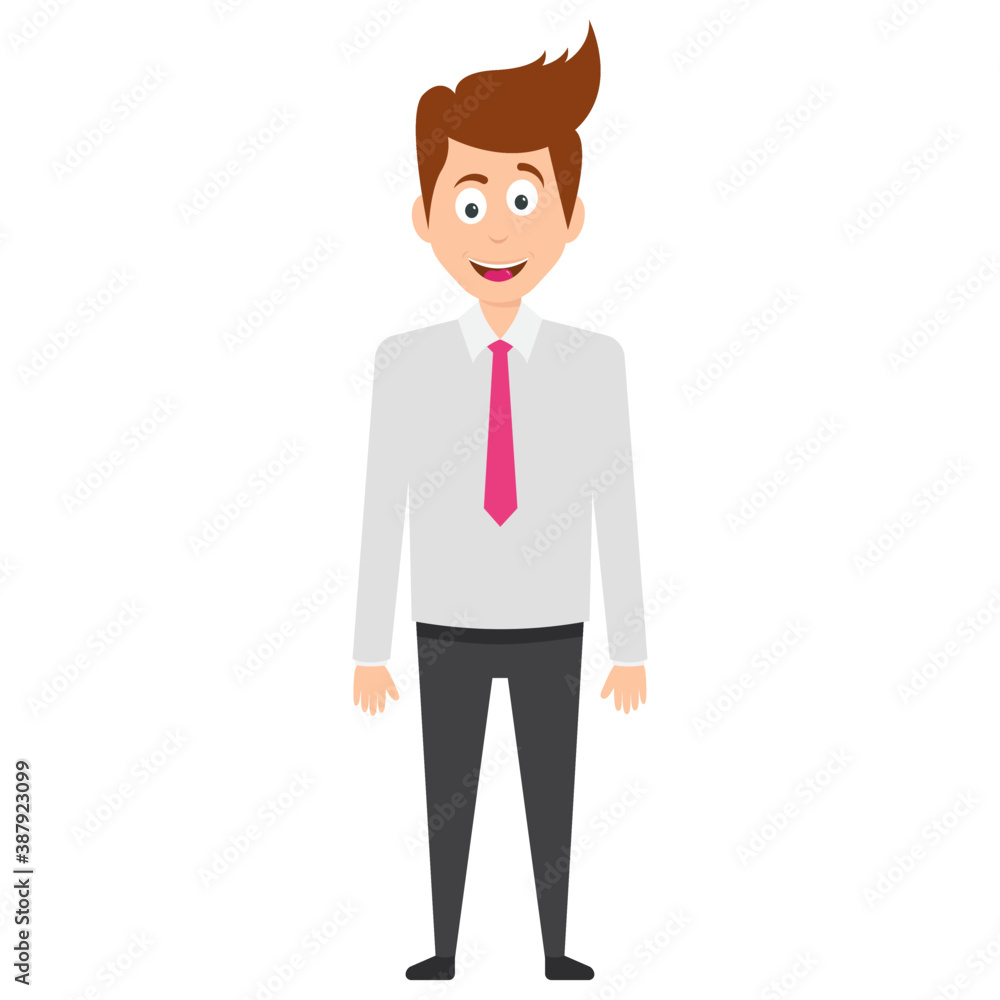 
A businessman avatar showing gesture of happiness 
