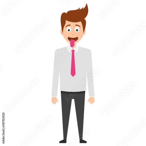 
A businessman avatar showing gesture of happiness 

