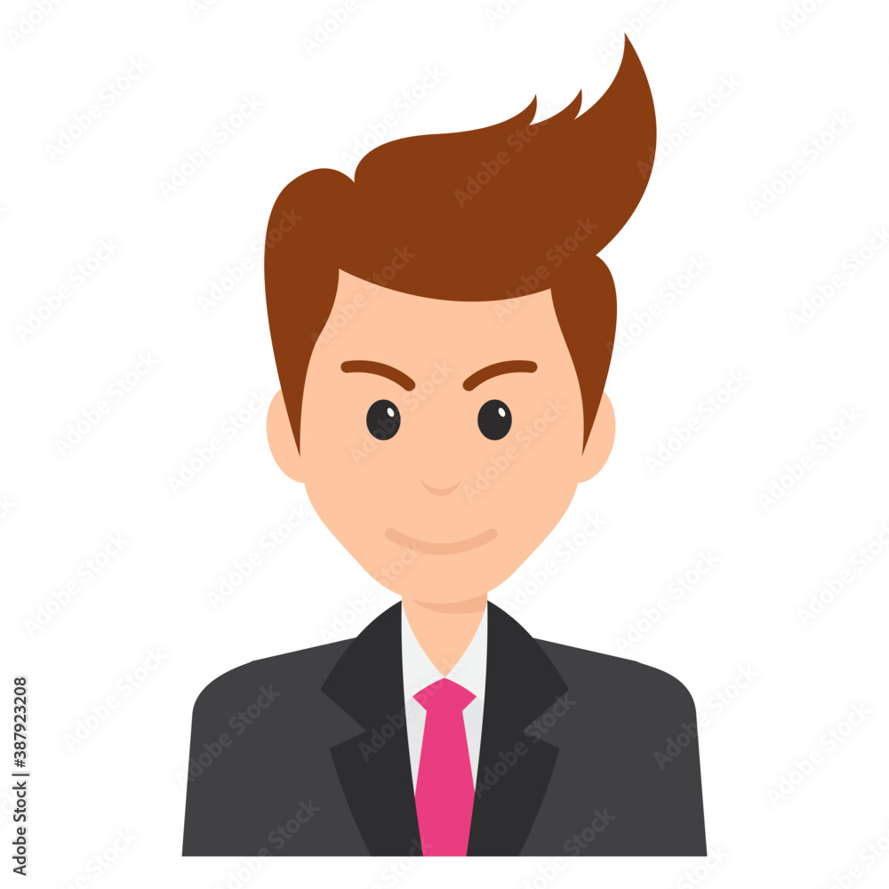 
A businessman avatar showing gesture of happiness 
