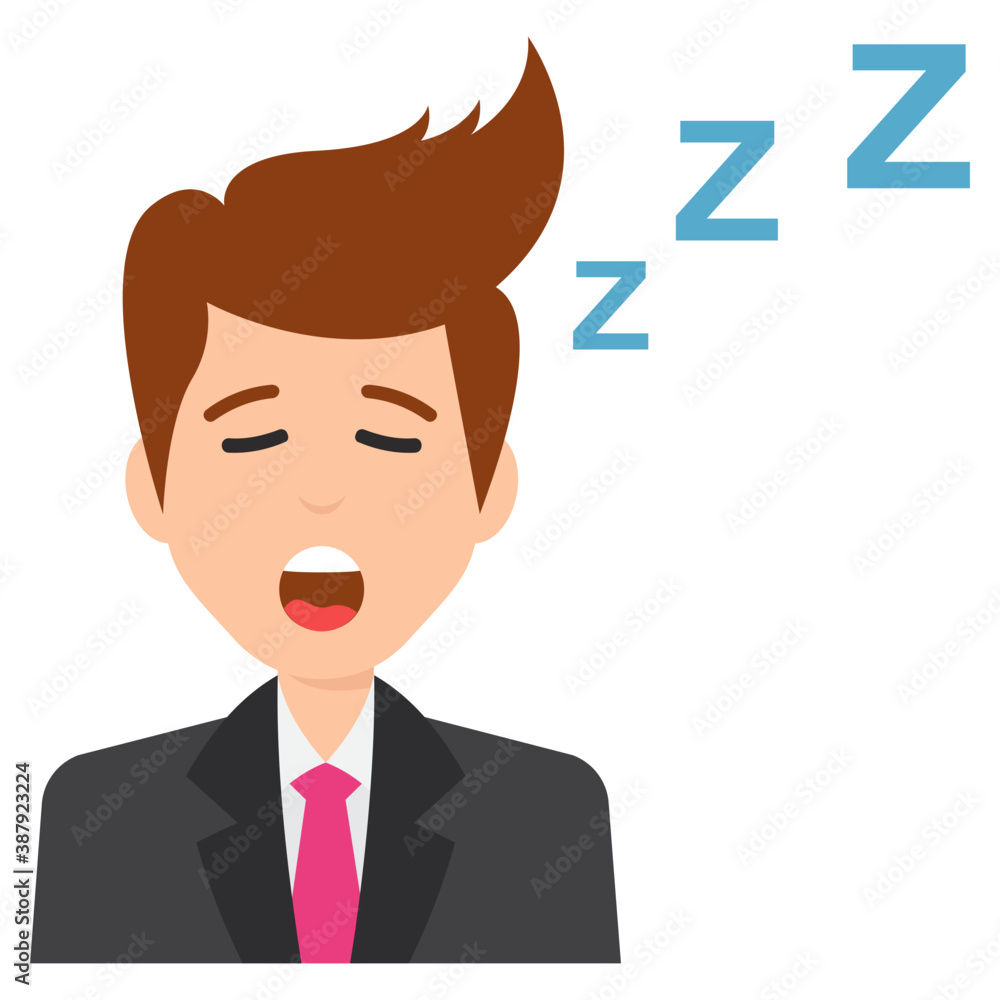 Sleepy businessman tired with zzz around him
Sleepy businessman tired with zzz around him