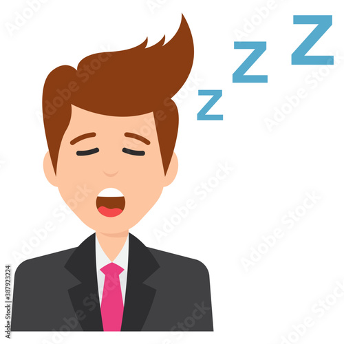 
Sleepy businessman tired with zzz around him
