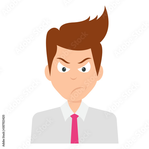 

A young business professional with anger expressions
