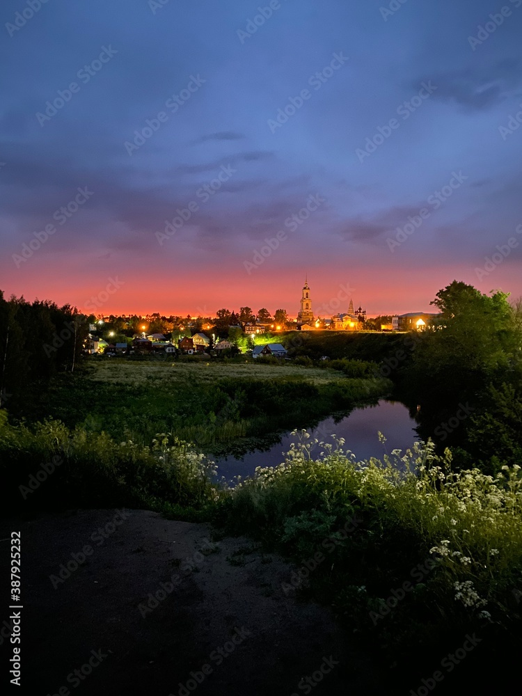 Fototapeta premium sunrise over the river