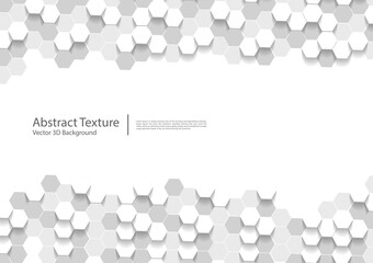 Papier peint photo  Vector hexagonal white abstract background, 3d hexagons texture design  © kromkrathog