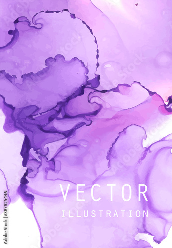 Alcohol ink vector texture. Fluid ink abstract background.