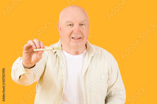 Senior diabetic man with in...