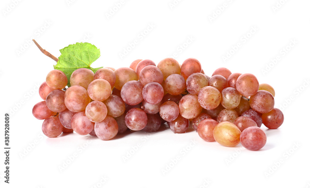 Obraz premium Sweet ripe grapes on white background
