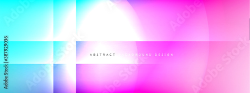 Vector abstract background - circle and cross on fluid gradient with shadows and light effects. Techno or business shiny design templates for text