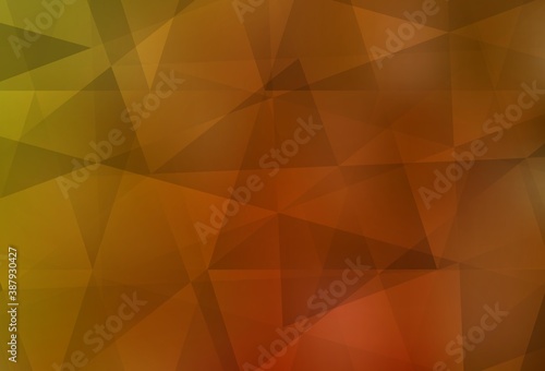Light Orange vector gradient triangles texture.