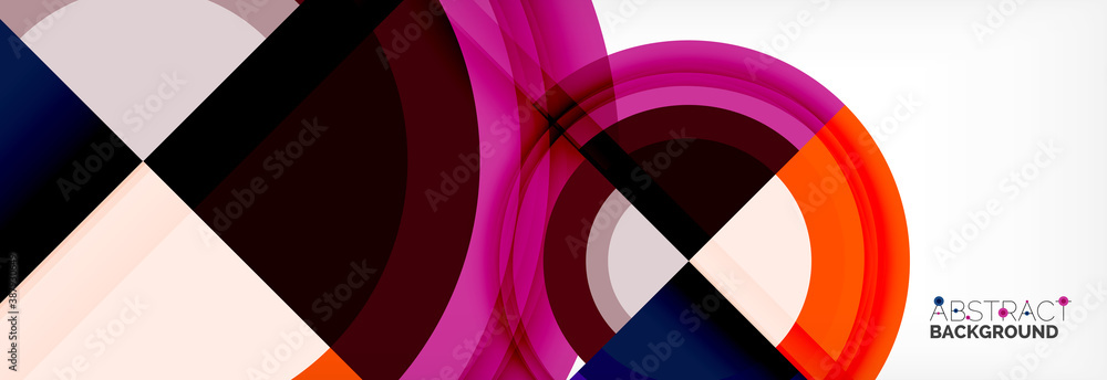 Obraz premium Round shapes, triangles and circles. Modern abstract background