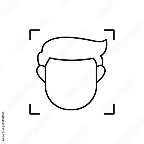 face recognition single isolated icon with line or outline style