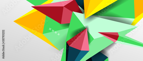 3d low poly abstract shape background vector illustration