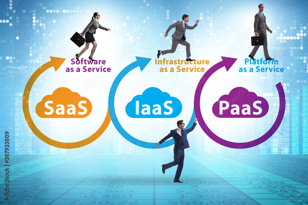 Fototapeta premium PAAS IAAS SAAS concepts with business people