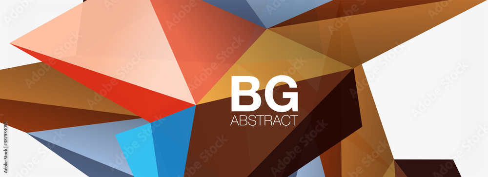 3d mosaic abstract backgrounds, low poly shape geometric design