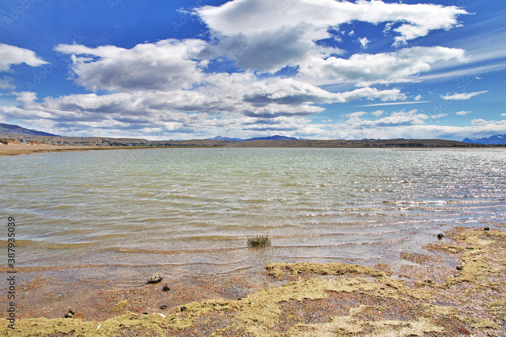 Lago argentino lake in Laguna Nimez Reserva, El Calafate, Patagonia, Argentina