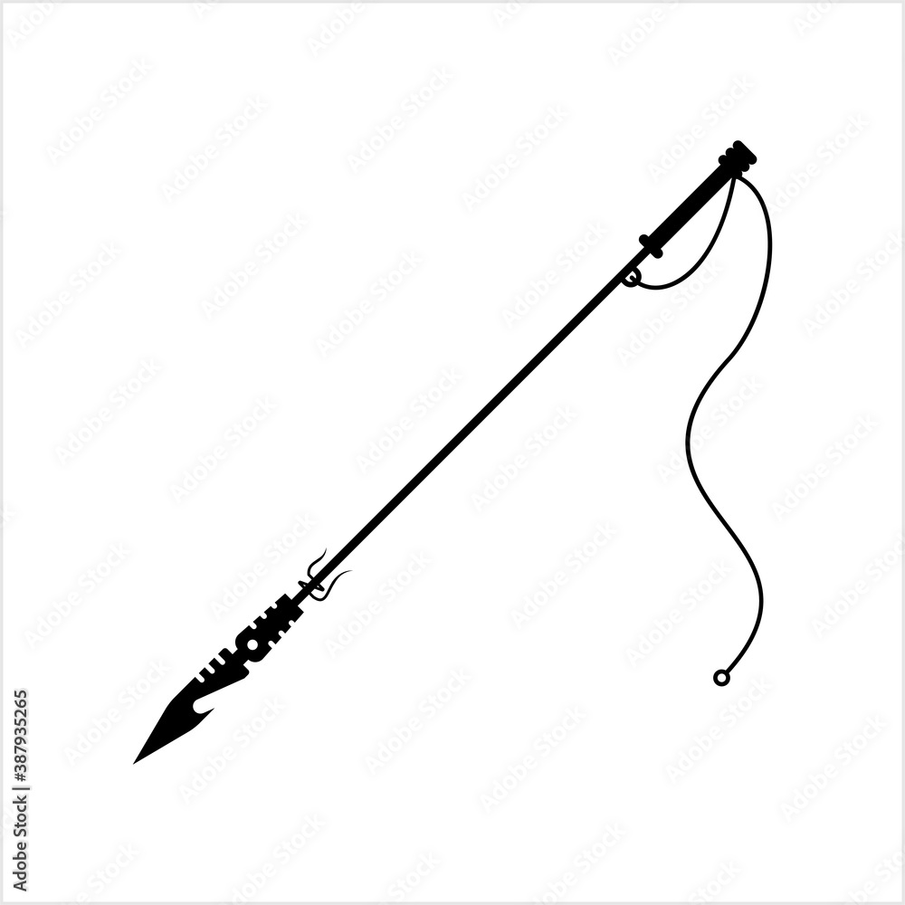 Fishing Harpoon Icon, Spear Shape Instrument Used In Fishing Stock Vector