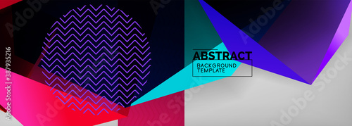 Low poly 3d geometric shapes, minimal abstract background. Vector illustrations for covers, banners, flyers and posters and other