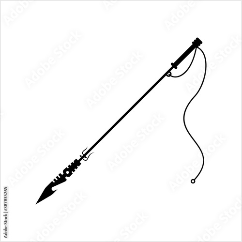 Fishing Harpoon Icon, Spear Shape Instrument Used In Fishing