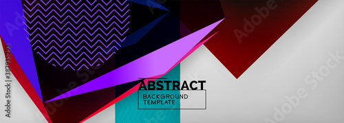 Low poly 3d geometric shapes, minimal abstract background. Vector illustrations for covers, banners, flyers and posters and other