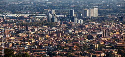 Panorama view of Bologna city, focused on the Fiera district. Italy