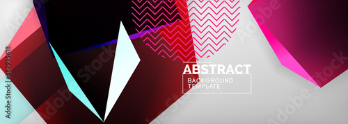 Low poly 3d geometric shapes, minimal abstract background. Vector illustrations for covers, banners, flyers and posters and other