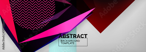Low poly 3d geometric shapes, minimal abstract background. Vector illustrations for covers, banners, flyers and posters and other