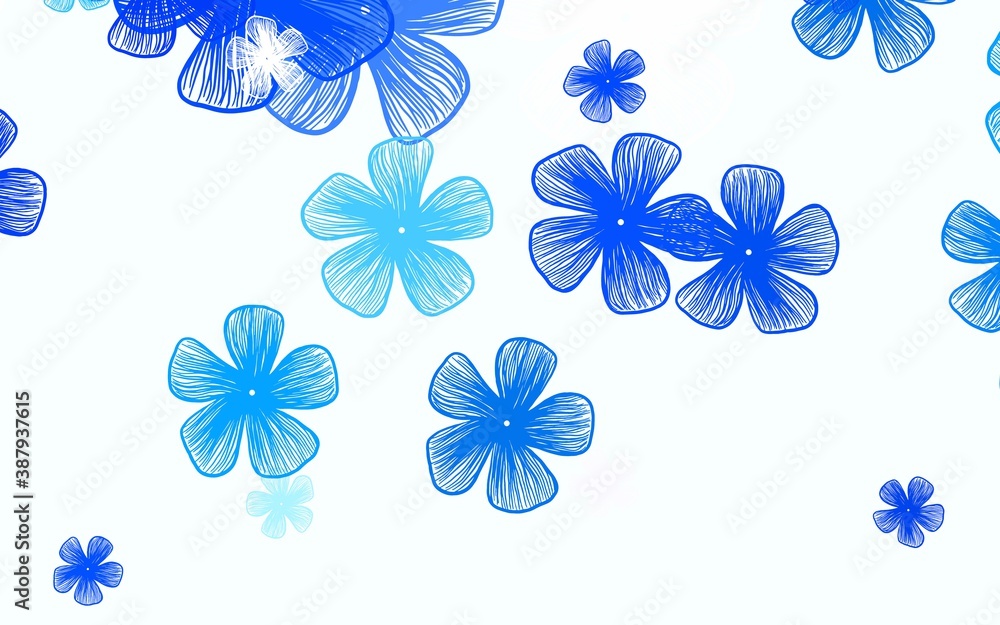 Light Blue, Green vector abstract pattern with flowers.