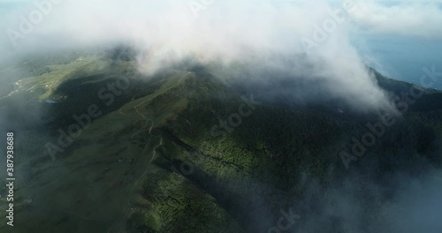 December 3, 2018, Aerial view of Taoyuan Valley in the clouds, Gongliao District., New Taipei City, Taiwan.