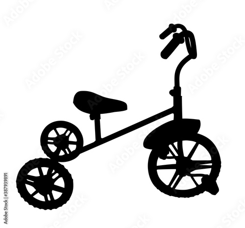 A Silhouette of the children tricycle.