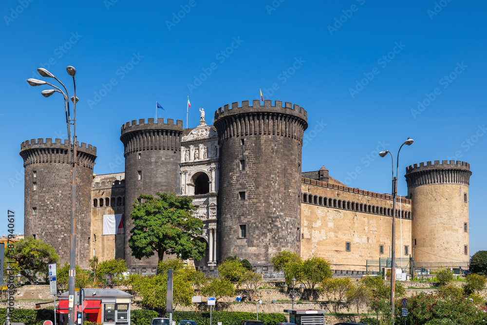 Castel Nuovo Angevin Keep in Naples, Campania, Italy