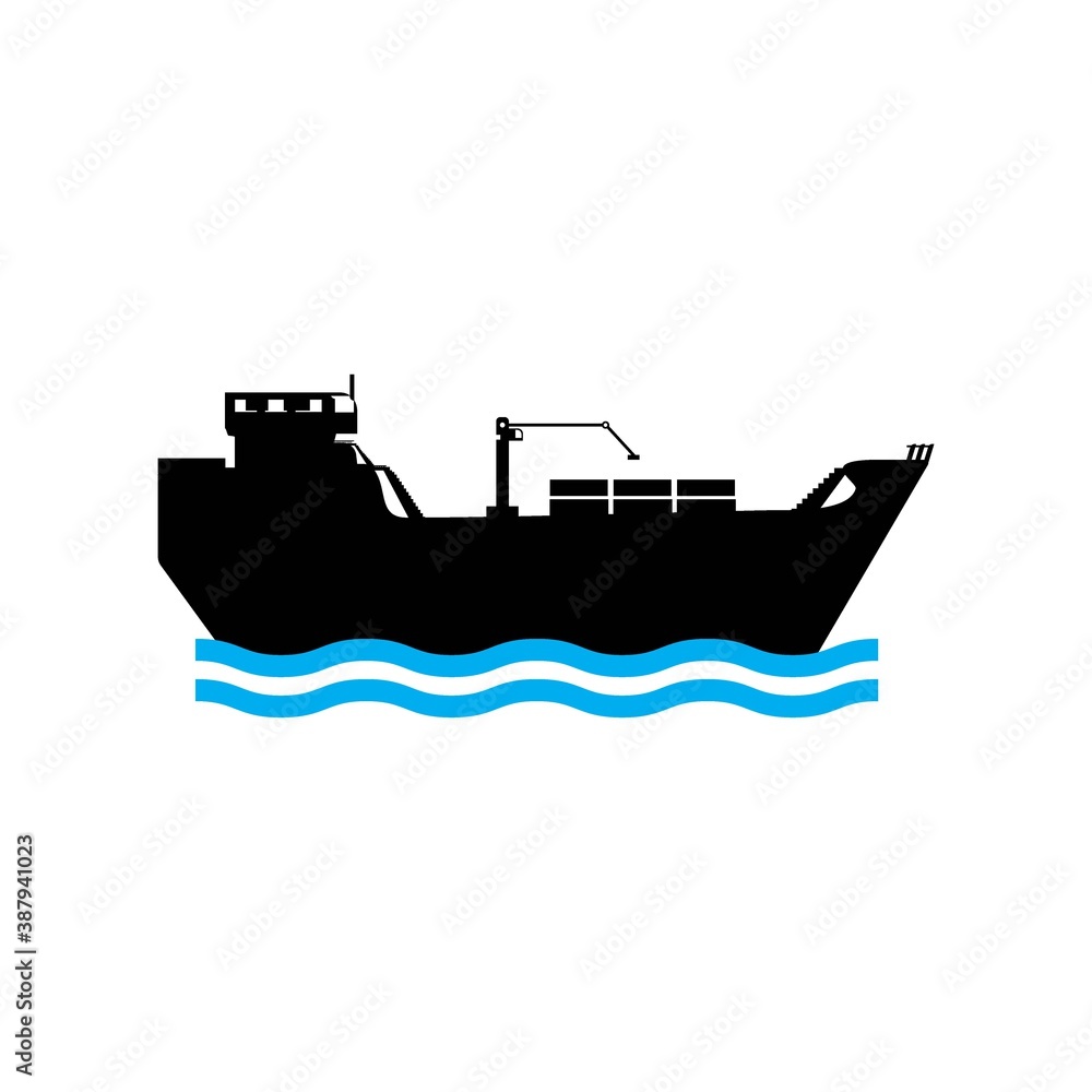 Obraz premium Ship icon logo, vector design