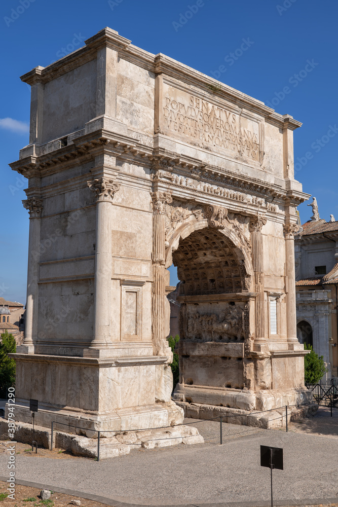 Arch of Titus in Rome, Italy