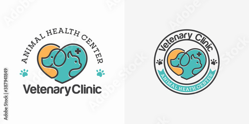 creative logo design concept Dog and Cat vector template
