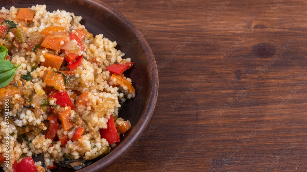 Couscous with stewed vegetables is a Moroccan, Algerian and Tunisian