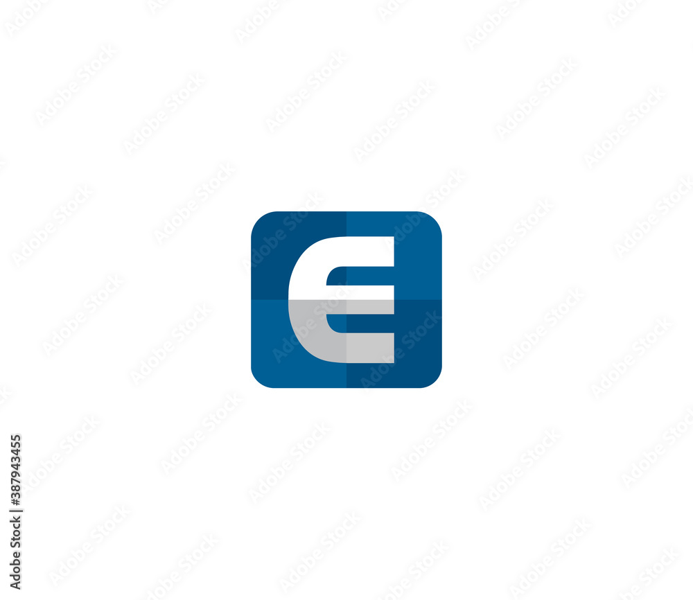 E Alphabet Modern Icon Style Simple Logo Design Concept E Alphabet Modern Icon Style Simple Logo Design Concept