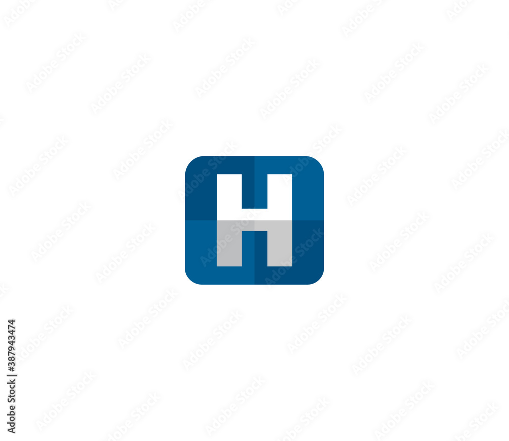 H Alphabet Modern Icon Style Simple Logo Design Concept H Alphabet Modern Icon Style Simple Logo Design Concept