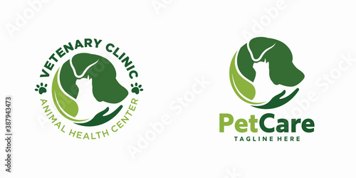 Veterinary logo, Cat and dog logo design, Pet Care, vet clinic logo, pet clinic.
